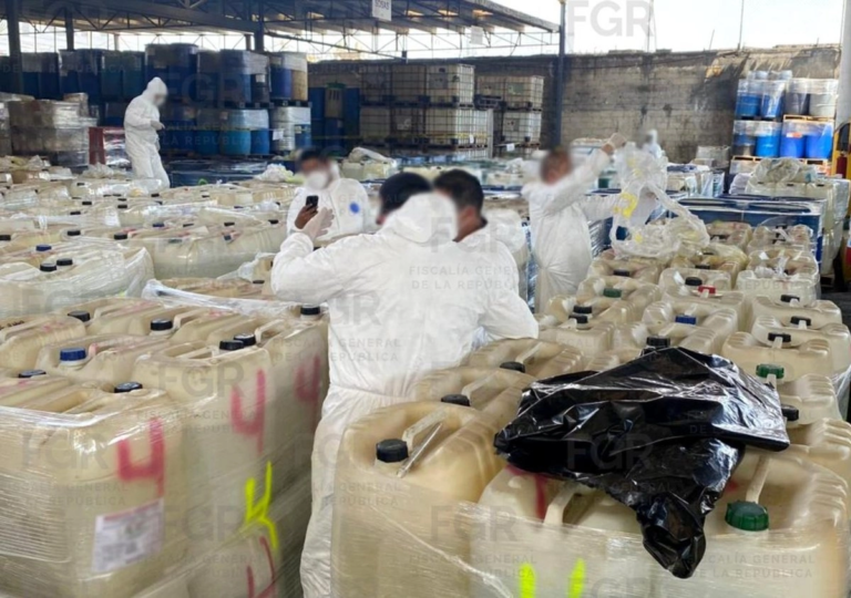 FGR destruye 120 toneladas de precursores químicos para elaboración de drogas