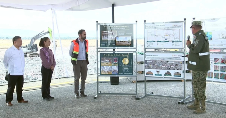 Sheinbaum supervisa obras del tren México- Pachuca; reportan 30 por ciento de avance