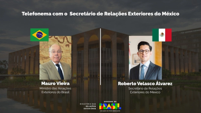 Roberto Velasco inicia su gestión al frente de la SRE con diálogo con canciller de Brasil