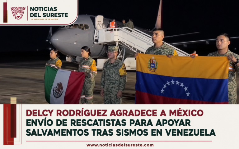Delcy Rodríguez agradece a México envío de rescatistas para apoyar salvamentos tras sismos en Venezuela