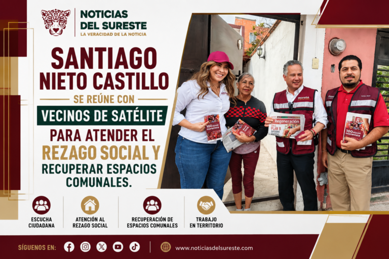 SANTIAGO NIETO CASTILLO SE REÚNE CON VECINOS DE SATÉLITE PARA ATENDER EL REZAGO SOCIAL Y RECUPERAR ESPACIOS COMUNALES.