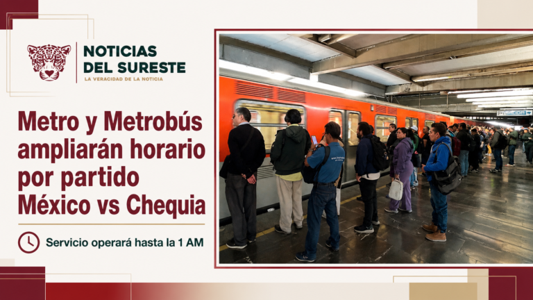 Metro y Metrobús ampliarán horario por partido México vs Chequia: servicio operará hasta la 1 AM