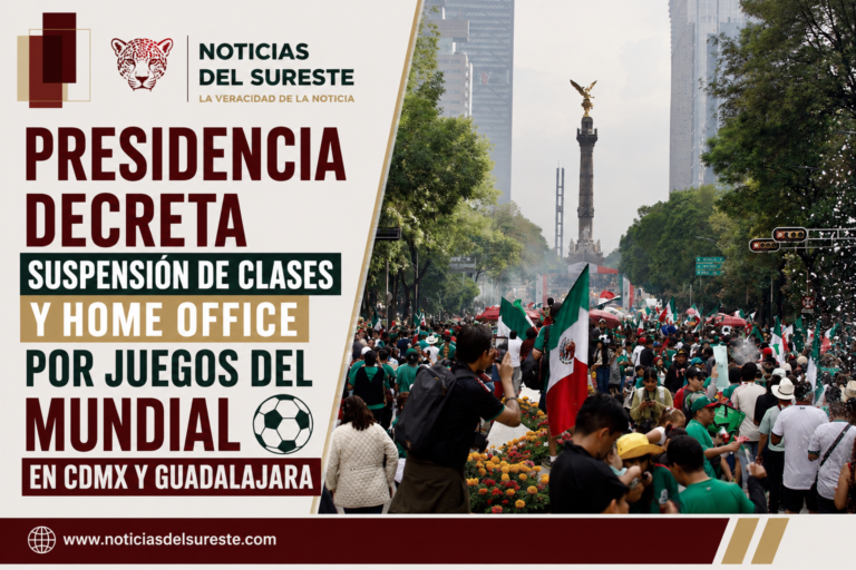 Presidencia decreta suspensión de clases y home office por juegos del Mundial en CDMX y Guadalajara