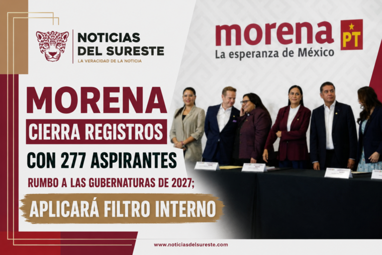Morena cierra registros con 277 aspirantes rumbo a las gubernaturas de 2027; aplicará filtro interno