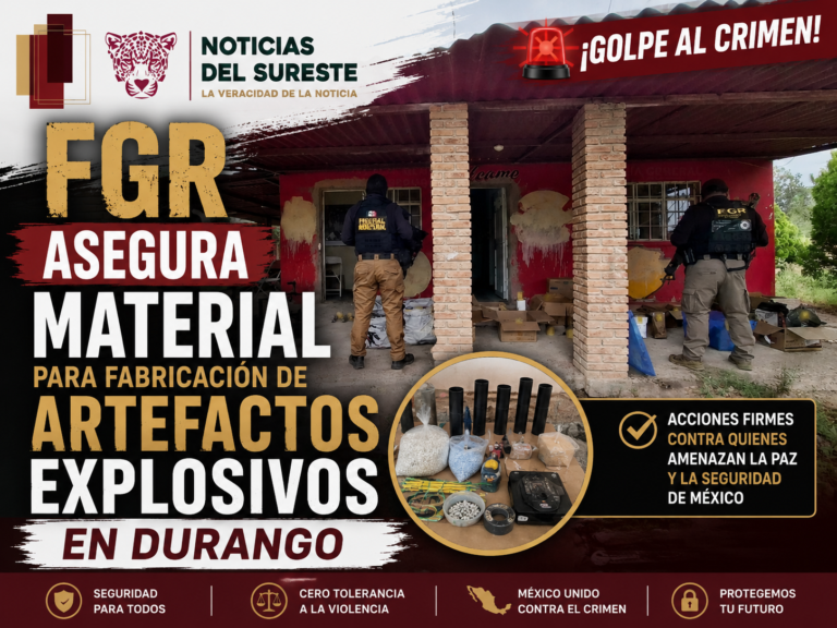 FGR asegura material para fabricación de artefactos explosivos en Durango