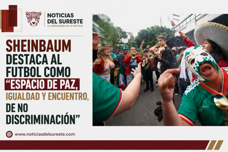 Sheinbaum destaca al futbol como «espacio de paz, igualdad y encuentro, de no discriminación»