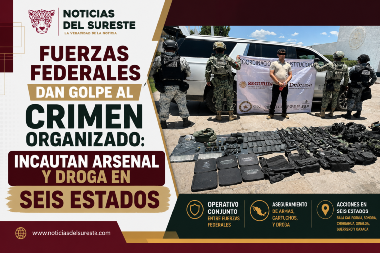 Fuerzas federales dan golpe al crimen organizado: incautan arsenal y droga en seis estados