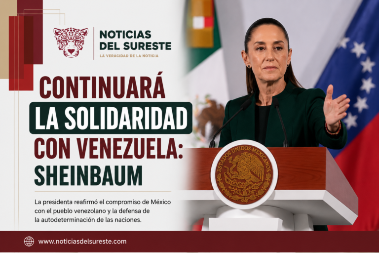 Continuará la solidaridad con Venezuela: Sheinbaum