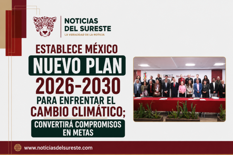Establece México nuevo plan 2026-2030 para enfrentar el cambio climático; convertirá compromisos en metas