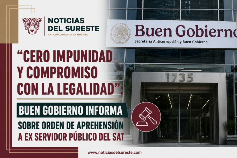 “Cero impunidad y compromiso con la legalidad”: Buen Gobierno informa sobre orden de aprehensión a ex servidor público del SAT