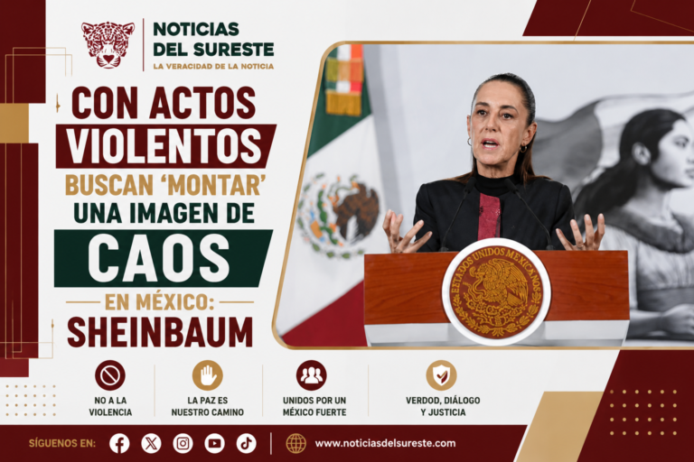 Con actos violentos buscan ‘montar’ una imagen de caos en México: Sheinbaum