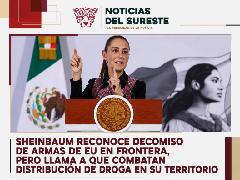 Sheinbaum reconoce decomiso de armas de EU en frontera, pero llama a que combatan distribución de droga en su territorio