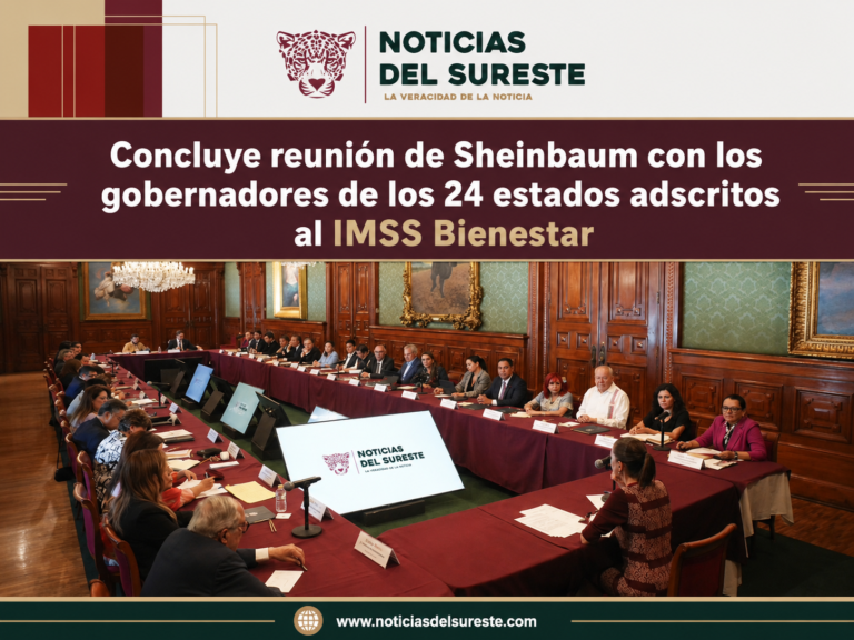 Concluye reunión de Sheinbaum con los gobernadores de los 24 estados adscritos al IMSS Bienestar