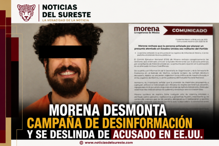 Morena desmonta campaña de desinformación y se deslinda de acusado en EE.UU.