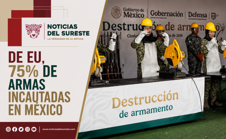 De EU, 75% de armas incautadas en México