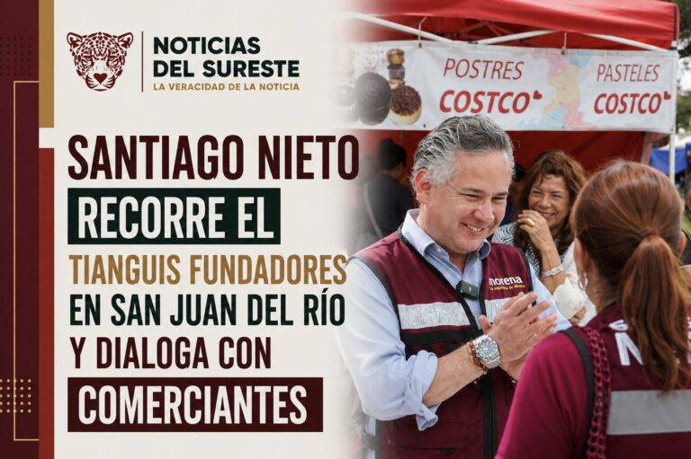 Santiago Nieto recorre el Tianguis Fundadores en San Juan del Río y dialoga con comerciantes