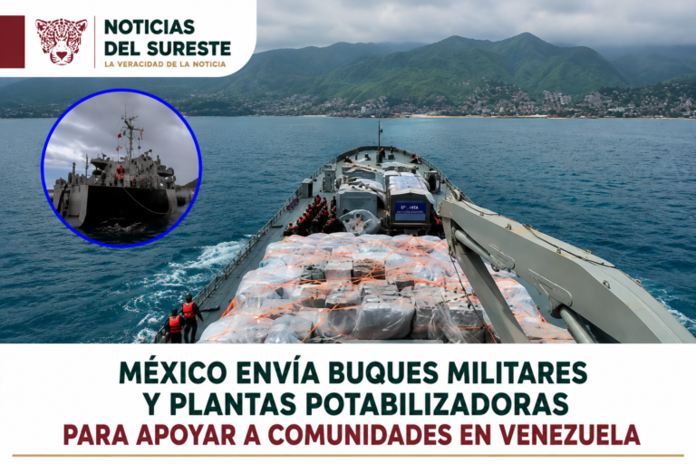 México envía buques militares y plantas potabilizadoras para apoyar a comunidades en Venezuela