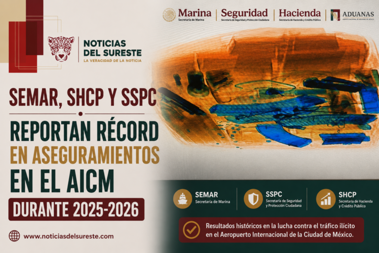 Semar, SHCP y SSPC reportan récord en aseguramientos en el AICM durante 2025-2026