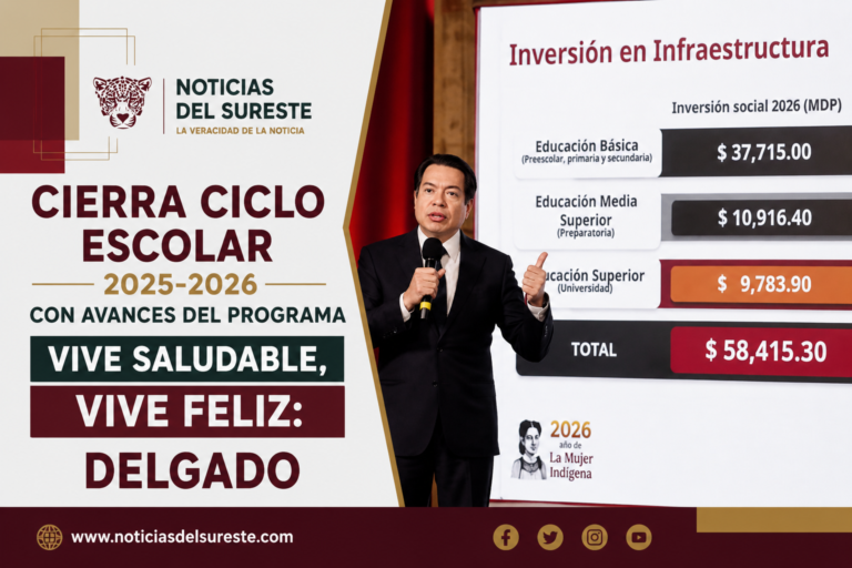 Cierra ciclo escolar 2025-2026 con avances del programa Vive saludable, vive feliz: Delgado