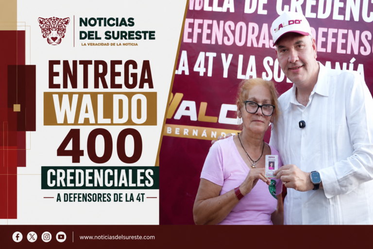 Entrega Waldo 400 credenciales a defensores de la 4T