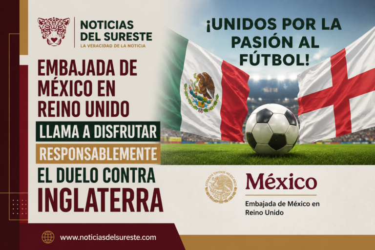Embajada de México en Reino Unido llama a disfrutar responsablemente el duelo contra Inglaterra