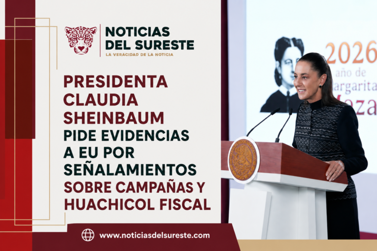 Presidenta Claudia Sheinbaum pide evidencias a EU por señalamientos sobre campañas y huachicol fiscal