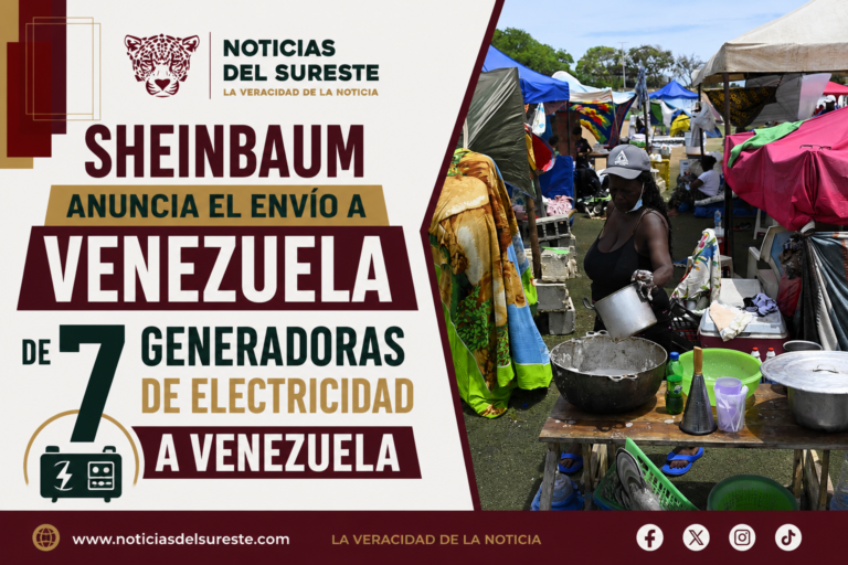 Sheinbaum anuncia el envío a Venezuela de 7 generadoras de electricidad a Venezuela