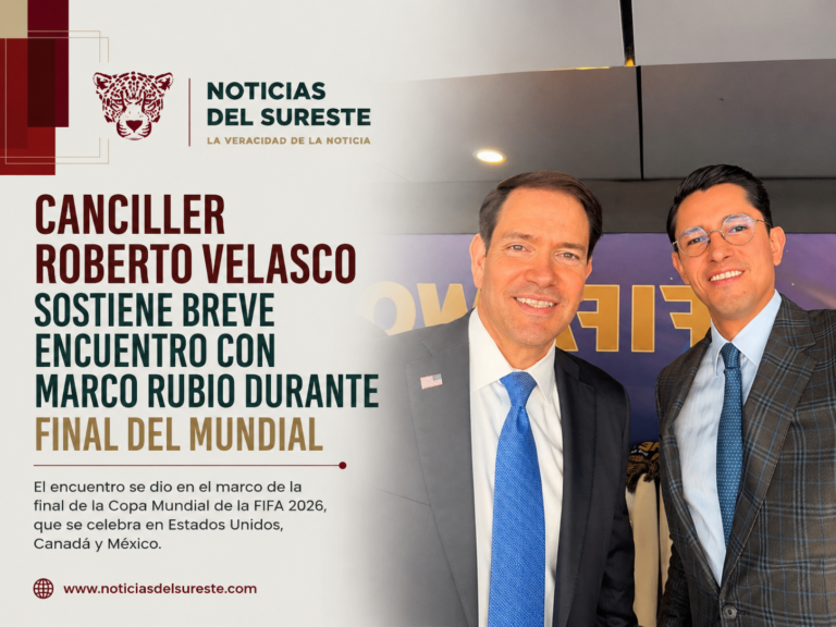 Canciller Roberto Velasco sostiene breve encuentro con Marco Rubio durante final del Mundial