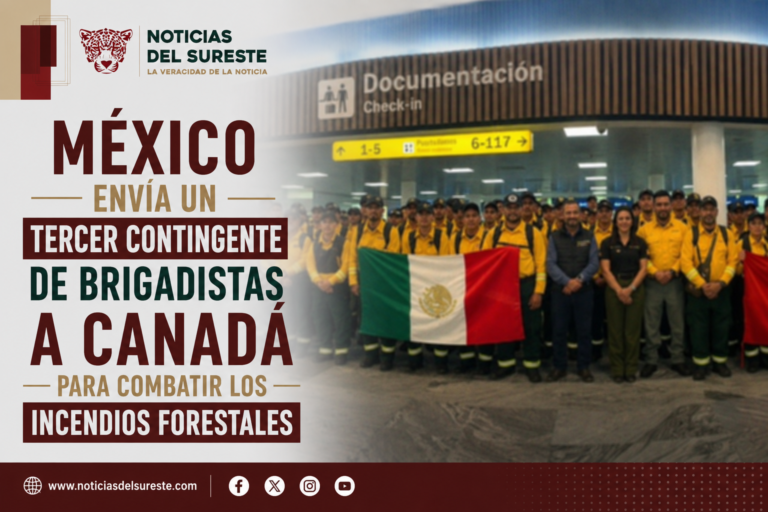 México envía un tercer contingente de brigadistas a Canadá para combatir los incendios forestales