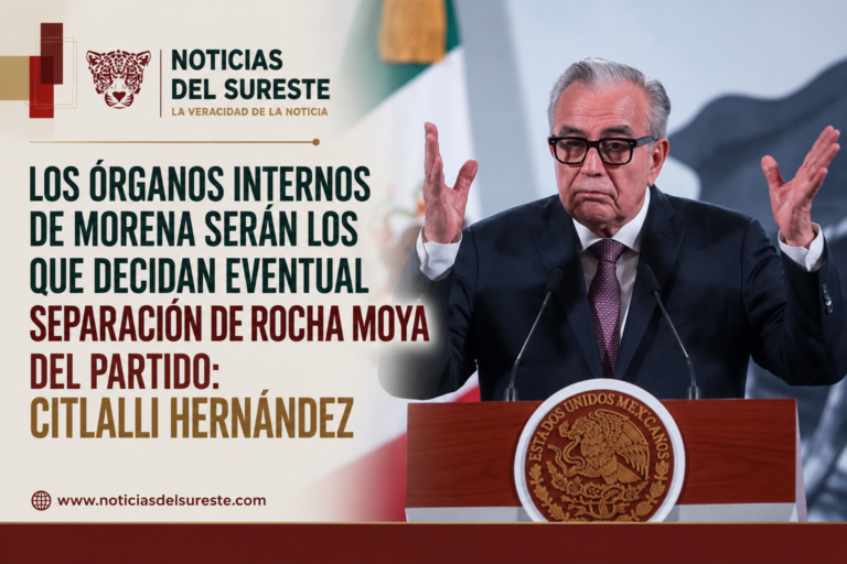 Los órganos internos de Morena serán los que decidan eventual separación de Rocha Moya del partido: Citlalli Hernández