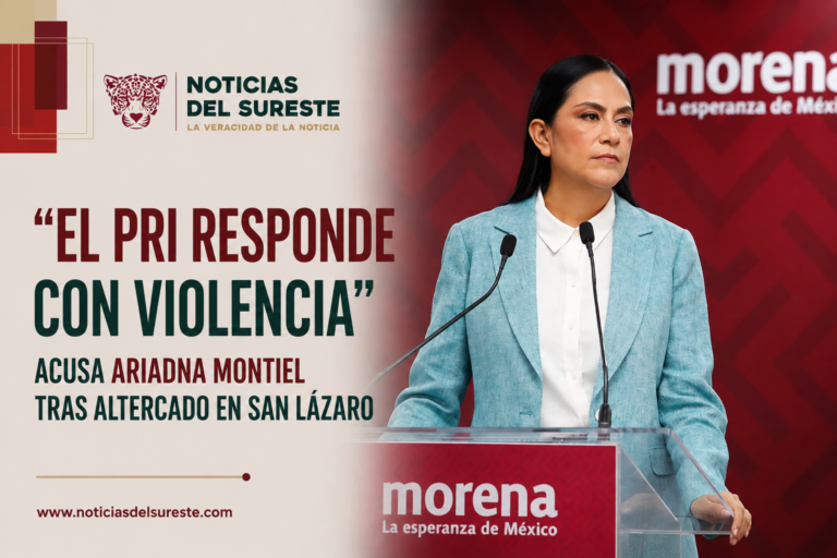 «El PRI responde con violencia», acusa Ariadna Montiel tras altercado en San Lázaro