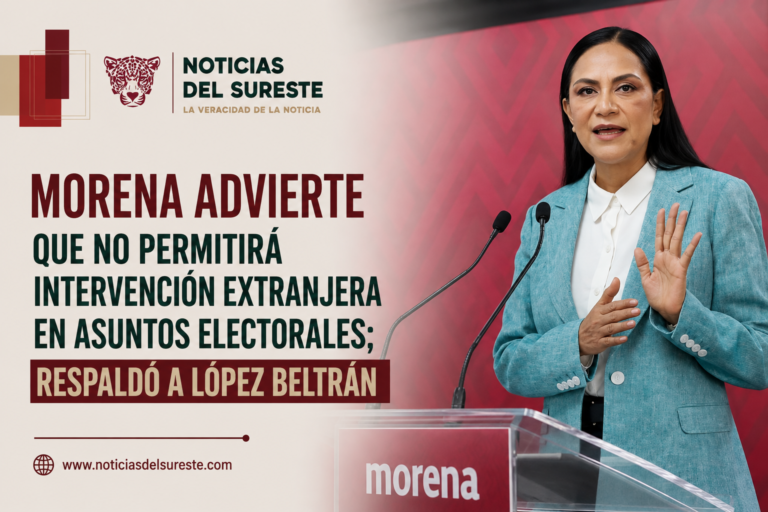 Morena advierte que no permitirá intervención extranjera en asuntos electorales; respaldó a López Beltrán