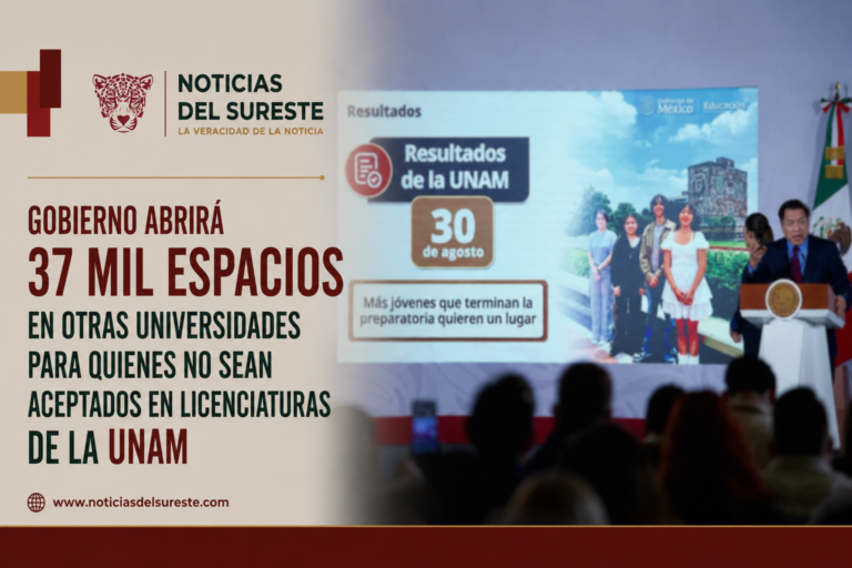 Gobierno abrirá 37 mil espacios en otras universidades para quienes no sean aceptados en licenciaturas de la UNAM