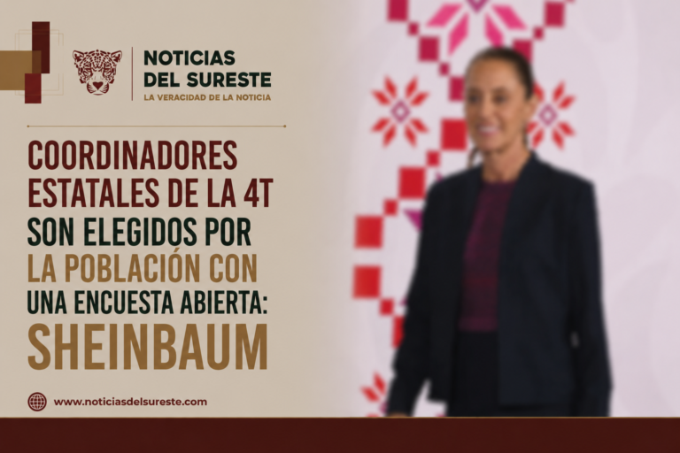 Coordinadores estatales de la 4T son elegidos por la población con una encuesta abierta: Sheinbaum