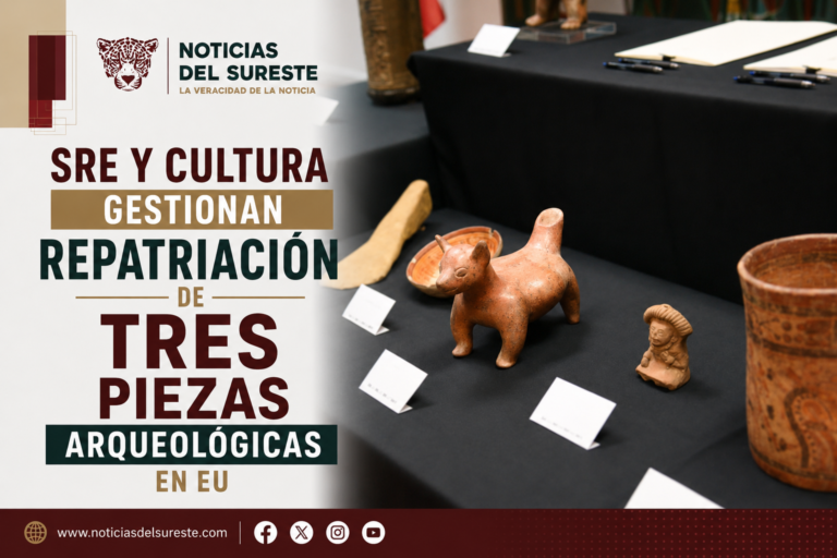 SRE y Cultura gestionan repatriación de tres piezas arqueológicas en EU