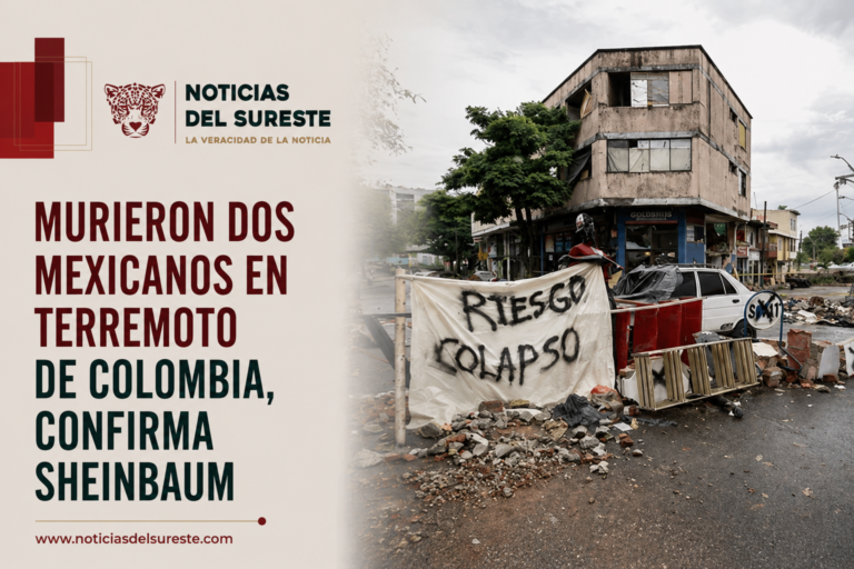 Murieron dos mexicanos en terremoto de Colombia, confirma Sheinbaum