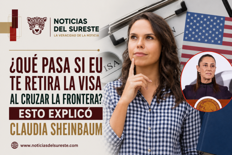 ¿Qué pasa si EU te retira la VISA al cruzar la frontera? Esto explicó Claudia Sheinbaum