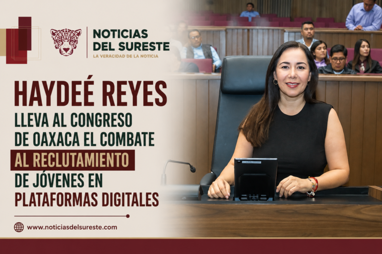 Haydeé Reyes lleva al Congreso de Oaxaca el combate al reclutamiento de jóvenes en plataformas digitales