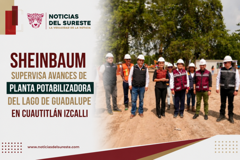 Sheinbaum supervisa avances de planta potabilizadora del Lago de Guadalupe en Cuautitlán Izcalli