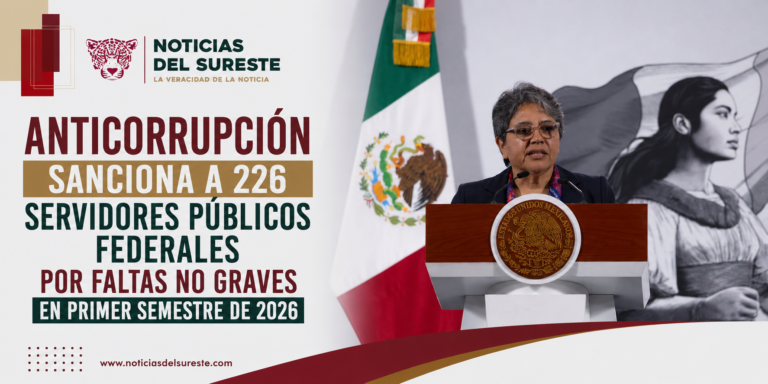 Anticorrupción sanciona a 226 servidores públicos federales por faltas no graves en primer semestre de 2026