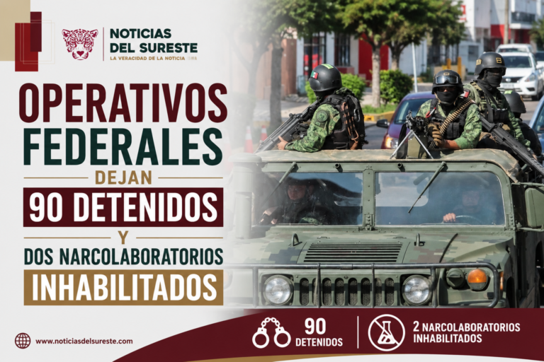 Operativos federales dejan 90 detenidos y dos narcolaboratorios inhabilitados