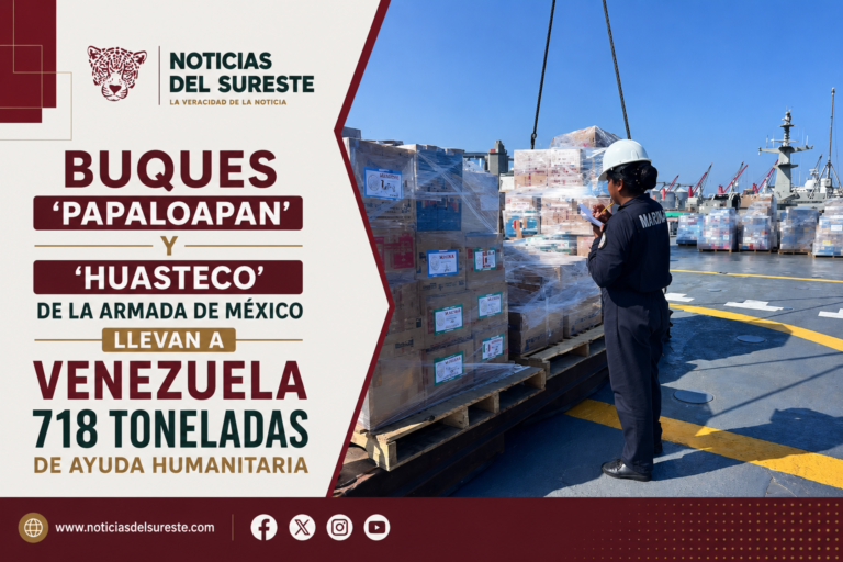 Buques ‘Papaloapan’ y ‘Huasteco’ de la Armada de México llevan a Venezuela 718 toneladas de ayuda humanitaria