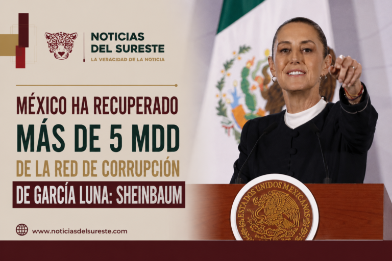 México ha recuperado más de 5 mdd de la red de corrupción de García Luna: Sheinbaum