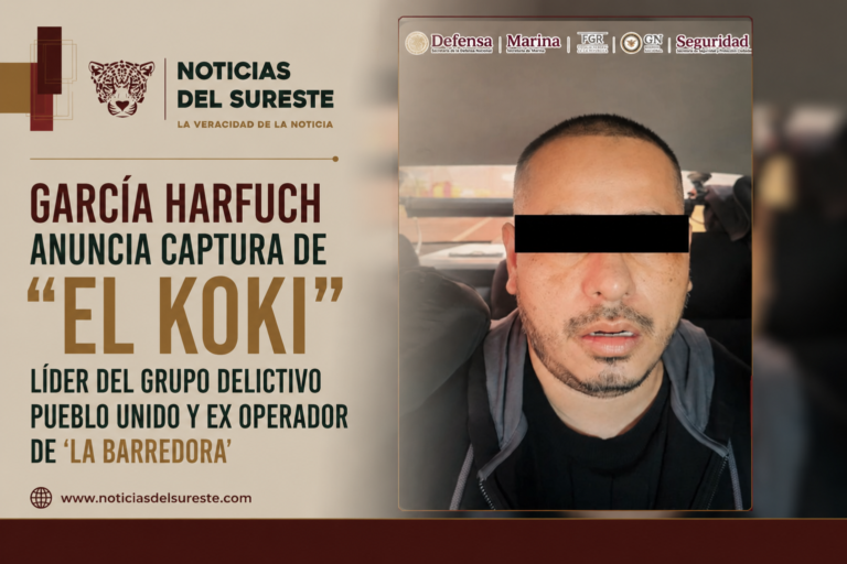 García Harfuch anuncia captura de «El Koki», líder del grupo delictivo Pueblo Unido y ex operador de ‘La Barredora’