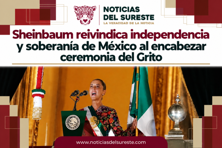 Sheinbaum reivindica independencia y soberanía de México al encabezar ceremonia del Grito