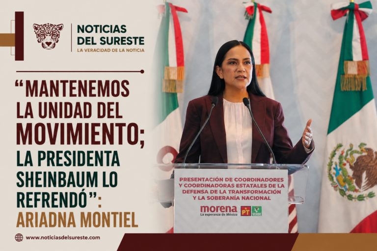 “Mantenemos la unidad del movimiento; la presidenta Sheinbaum lo refrendó”: Ariadna Montiel
