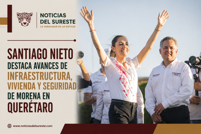 Santiago Nieto destaca avances de infraestructura, vivienda y seguridad de Morena en Querétaro