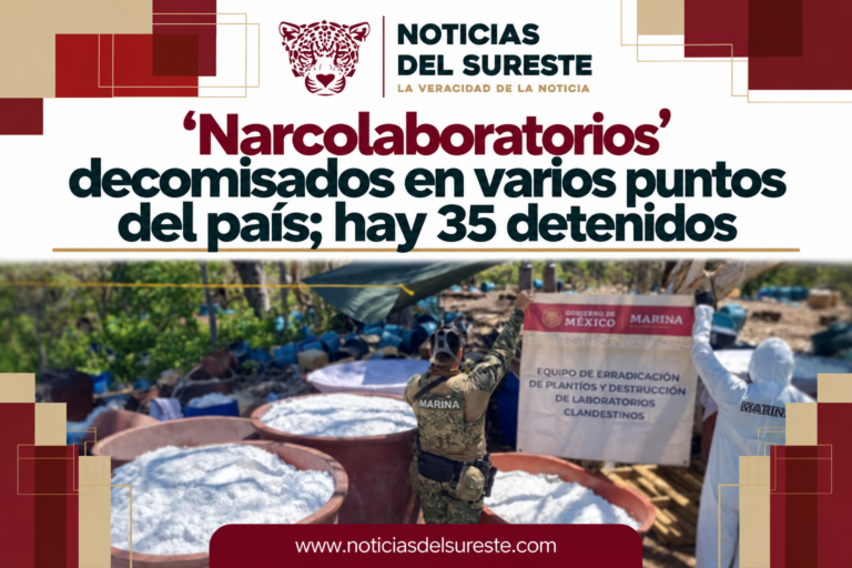 ‘Narcolaboratorios’ decomisados en varios puntos del país; hay 35 detenidos