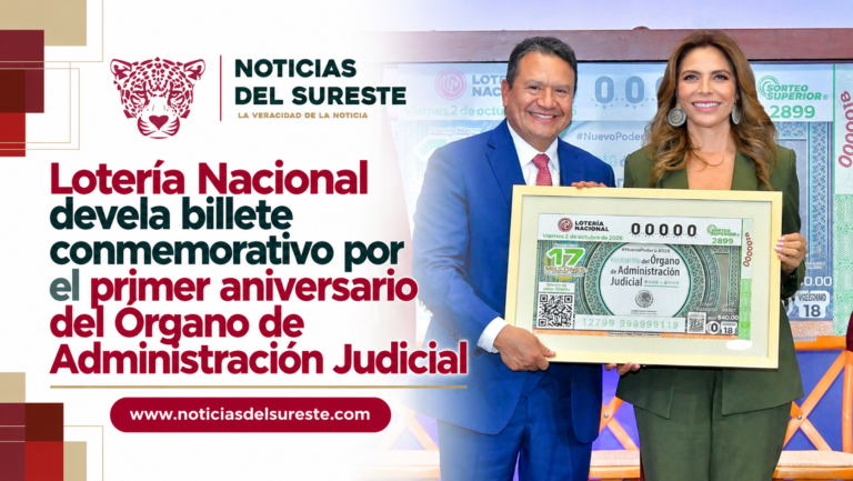 Lotería Nacional devela billete conmemorativo por el primer aniversario del Órgano de Administración Judicial
