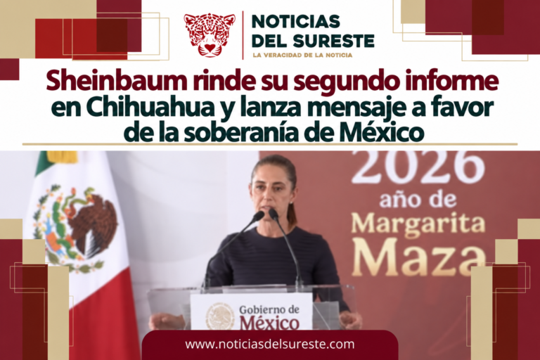 Sheinbaum rinde su segundo informe en Chihuahua y lanza mensaje a favor de la soberanía de México